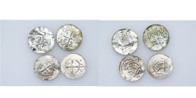 Germany (Group of four). Duchy of Saxony. Goslar. Otto III 983-1002. AR Denar +DIIGRA+REX, short cross, in angels O D D O / ATEAHLHT, church facade. D...