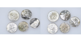 Germany (Group of five). Duchy of Saxony. Goslar. Otto III 983-1002. AR Denar +DIIGRA+REX, short cross, in angels O D D O / ATEAHLHT, church facade. D...