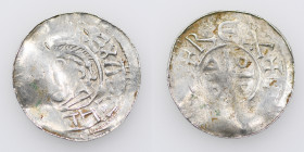 Germany. Saxony. Goslar. Otto III 983-1002. AR Denar (19mm, 1.41g). [OTTO] REX ADELE[IDA], head left / +[DIIGRIA] + REX, cross in angels O D D O. Dbg....