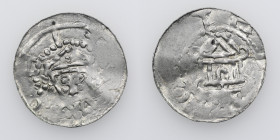 Germany. Stade. Heinrich III 1046-1056 or Adalbert 1043-1066. AR Penny (18.5mm, 0.70g). Struck 1050-1055. Stade mint. [HEINRICO], crowned bust facing ...