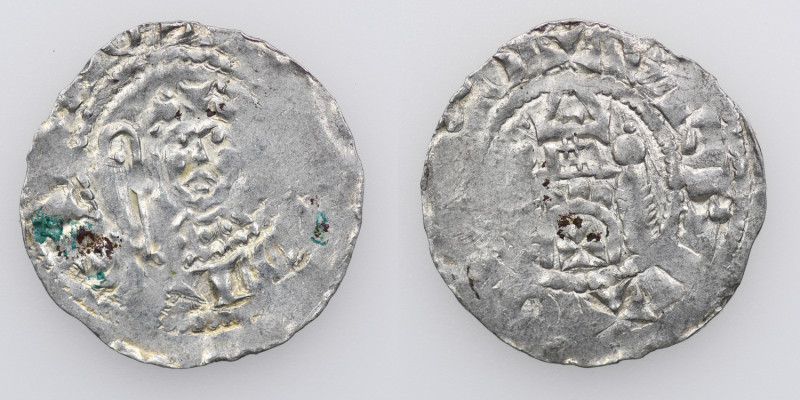 Germany. Mainz. Anonymous Ca 1060. AR Denar (19mm, 0.78g). Bust facing holding c...