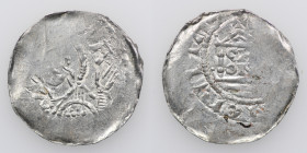 Germany. Speyer. Heinrich III 1039-1056. AR Denar (19mm, 0.87g). Speyer mint. [+SCA MARIA], half-length portrait with hand raised/ [SPIRA] CIVIT, chur...