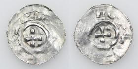 Switzerland. Otto or Konrad 973-997. AR Denar (19mm, 0.79g). Zürich. Cross / Cross. Dbg 902 a (as Breisach); Kluge 256 var. Fine, flat spots.