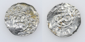 Switzerland. Duke Herman II Zurich. 997-1003. AR Denar (17mm, 0.91g). Anchor, cross / Cross with pellet in angles. Dbg 1856 var. Near Very Fine, flat ...