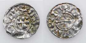 Switzerland. Zurich. Konrad 982-997. AR Denar (18mm, 1.15g). DHV[ONCADS]DV, cross with pellet in each angle / TVRECVM (retrograde), cross with annulet...