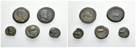 HISPANIA ANTIGUA. CASTULO. Lote de 5 piezas. BC+/MBC.