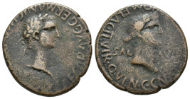 HISPANIA ANTIGUA. CARTHAGONOVA. Calígula. As. A/ Cabeza laureada a der.; C CAESAR AVG GERMANIC IMP (P M TR). R/ Cabeza de Salus a der.; SAL AV(G); CN ...