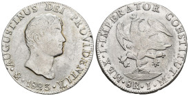 MONEDA EXTRANJERA. MÉXICO. Agustín Iturbide. 8 reales. 1823. JM. AR 26,91 g. 39,4 mm. KM-310. Pequeñas marcas. MBC+.