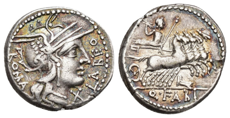 REPÚBLICA ROMANA. FABIA. Q. Fabius Labeo. Denario. Norte de Italia (124 a.C.). A...