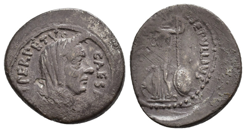 PERIODO DE JULIO CÉSAR A AUGUSTO. JULIO CÉSAR. Denario. Roma (44 a.C.). A/ Cabez...