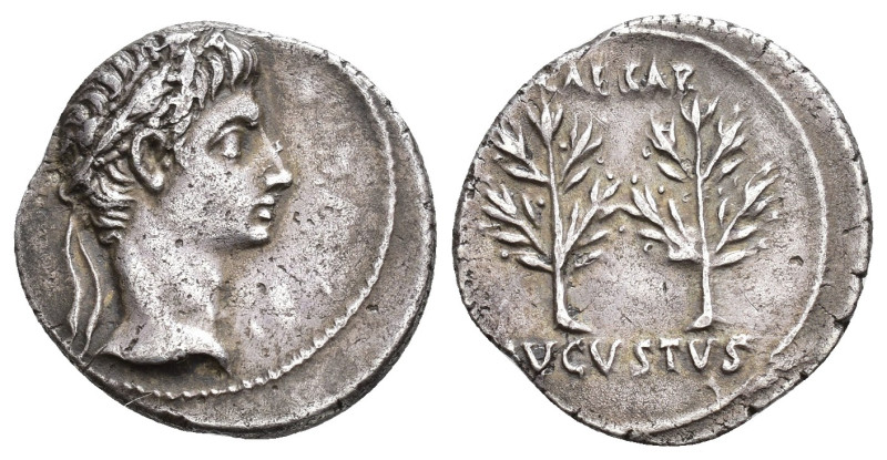 PERIODO DE JULIO CÉSAR A AUGUSTO. AUGUSTO. Denario. Caesaraugusta (19-18 a.C.). ...