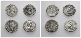 IMPERIO ROMANO. Lote de 4 denarios: Alejandro Severo (1), Geta (1), Caracalla (2). Calidad media MBC.