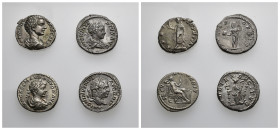 IMPERIO ROMANO. Lote de 4 denarios de Caracalla. MBC/MBC+.