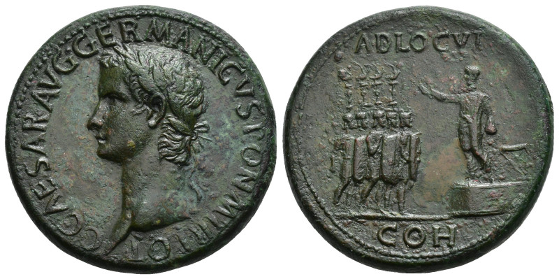 IMPERIO ROMANO. CALÍGULA. Sestercio. Roma (37-38 d.C.). A/ Cabeza laureada a der...