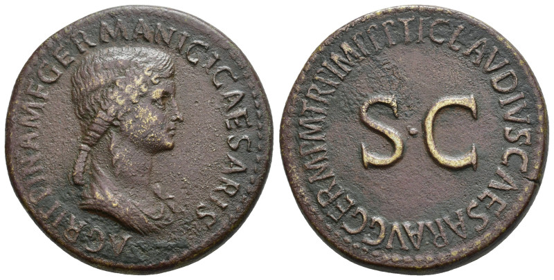 IMPERIO ROMANO. AGRIPINA LA MAYOR. Sestercio. Roma (50-51 d.C.). A/ Busto drapea...