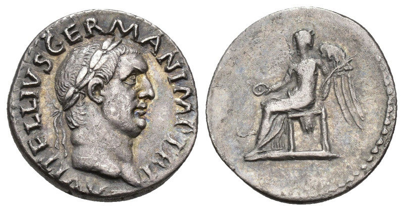 IMPERIO ROMANO. VITELIO. Denario. Roma (69 d.C.). A/ Cabeza laureada a der.; A V...