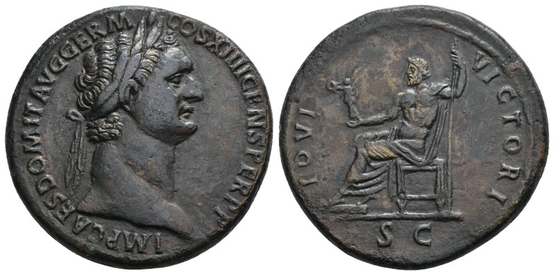 IMPERIO ROMANO. DOMICIANO. Sestercio. Roma (88-89 d.C.). A/ Cabeza laureada a de...