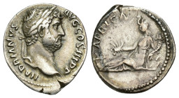 IMPERIO ROMANO. ADRIANO. Denario. Roma (130-133). A/ Cabeza laureada a der.; HADRIANVS AVG COS III P P. R/ África recostada a izq. con escorpión y cor...