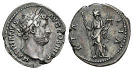 IMPERIO ROMANO. ADRIANO. Denario. Roma (130-133). A/ Cabeza a der.; HADRIANVS AVG COS III P P. R/ Italia a izq. con cetro y cornucopia; ITALIA. AR 3,2...