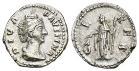 IMPERIO ROMANO. FAUSTINA LA MAYOR (bajo Antonino Pío). Denario. Roma (141). A/ Busto drapeado a der.; DIVA FAVSTINA. R/ Ceres a izq. con espigas y ant...