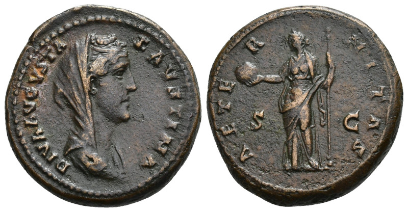 IMPERIO ROMANO. FAUSTINA LA MAYOR (bajo Antonino Pío). As. Roma (141). A/ Cabeza...