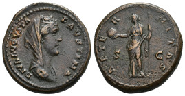 IMPERIO ROMANO. FAUSTINA LA MAYOR (bajo Antonino Pío). As. Roma (141). A/ Cabeza velada y drapeada a der.; DIVA AVGVSTA FAVSTINA. R/ Providentia a izq...