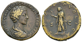 IMPERIO ROMANO. CÓMODO. Sestercio. Roma (175-176). A/ Busto drapeado y acorazado a der.; L AVREL COMMODO CAES AVG FIL GERM SARM. R/ Spes avanzando a i...