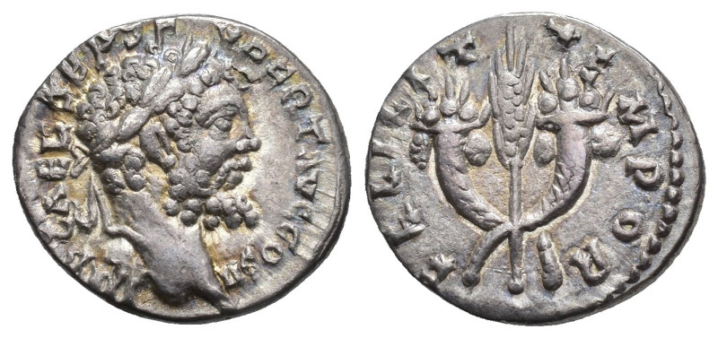 IMPERIO ROMANO. SEPTIMIO SEVERO. Denario. Emesa (194-195). A/ Cabeza laureada a ...
