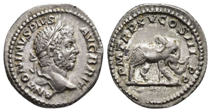 IMPERIO ROMANO. CARACALLA. Denario. Roma (212). A/ Cabeza laureada a der.; ANTON...