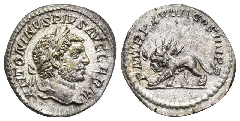 IMPERIO ROMANO. CARACALLA. Denario. Roma (216). A/ Cabeza laureada a der.; ANTON...