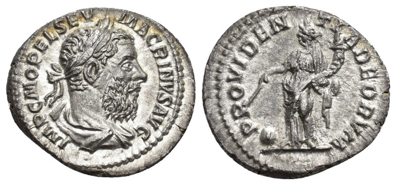 IMPERIO ROMANO. MACRINO. Denario. Roma (217-218). A/ Cabeza laureada y drapeada ...