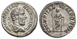 IMPERIO ROMANO. MACRINO. Denario. Roma (217-218). A/ Busto laureado y acorazado a der; IMP CM OPEL SEV MACRINVS AVG. R/ Securitas a izq. Apoyada en co...