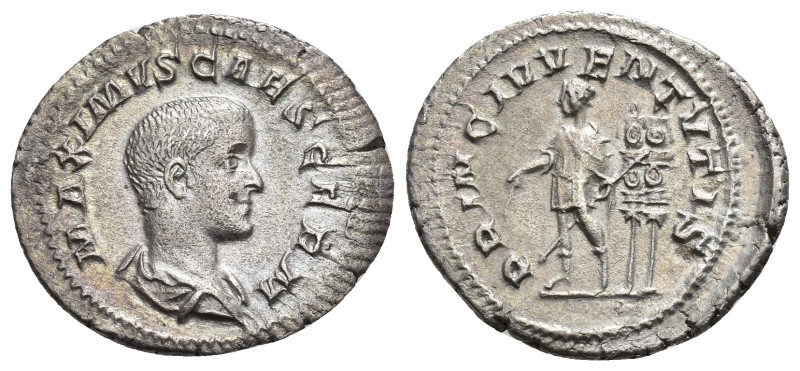 IMPERIO ROMANO. MÁXIMO. Denario. Roma (236-238). A/ Cabeza drapeada a der.; MAXI...