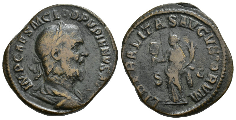 IMPERIO ROMANO. PUPIENO. Sestercio. Roma (238). A/ Busto laureado y drapeado a d...