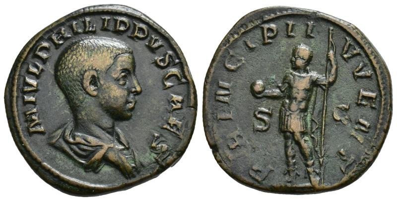 IMPERIO ROMANO. FILIPO II. Sestercio. Roma (244-246). A/ Busto drapeado a der.; ...