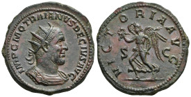 IMPERIO ROMANO. TRAJANO DECIO. Doble sestercio. Roma (249-251). A/ Busto radiado y drapeado a der.; IMP C M Q TRAIANVS DECIVS AVG. R/ Victoria avanzan...