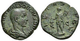 IMPERIO ROMANO. HERENIO ETRUSCO. Sestercio. Roma (250-251). A/ Busto drapeado a der.; Q HER ETR MES DECIVS NOB C. R/ Mercurio a izq. con bolsa y caduc...