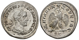 IMPERIO ROMANO. IMPERIO ROMANO. TREBONIANO GALO. Tetradracma. Seleucis y Pieria. A/ Busto drapeado y acorazado a der. R/ Águila mirando a izq., entre ...