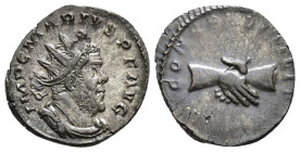 IMPERIO ROMANO. MARIO. Antoniniano. Colonia (269). A/ Busto radiado y acorazado a der.; IMP C MARIVS P F AVG. R/ Manos estrechadas; CONCORD (MILIT). V...
