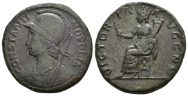 IMPERIO ROMANO. CONSTANTINO I. Medallón. A/ Busto de Constantinopla con yelmo y coraza a izq. R/ Constantinopla con corona, sentada a la izq., con ram...