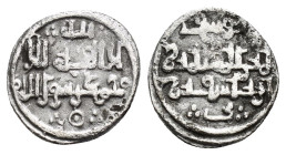 ACUÑACIONES HISPANO-ÁRABES. ALMORÁVIDES. Yusuf b. Tasfin. Quirate S.C/S.F. AR 0,82 g. 12 mm. Inédito. MBC-/BC+. Rarísima.