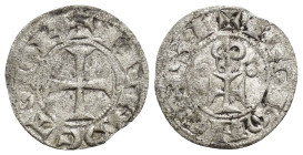 REINOS DE CASTILLA Y LEÓN. Alfonso VII. Dinero. León . A/ Cruz/)CTOLETIL.N. R/ Cruz con adornos /+. LEGIONENSI comenzando a las 6. VE 0,83 g. 18,2 mm....