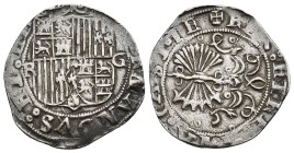 REYES CATÓLICOS. Real. Granada. A/ R-G en anv. AR 3,36 g. 24,9 mm. AC-372. MBC.