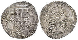 REYES CATÓLICOS. 2 reales. Sevilla. "D cuadrada" en rev. AR 6,81 g. 28 mm. AC-523. MBC+.