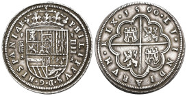 FELIPE II. 4 reales. 1590. Segovia. Acueducto de 5 arcos y 2 pisos. Ley. HISPANIAR. AR 13,27 g. 35,7 mm. AC-555. MBC+. Muy escasa.