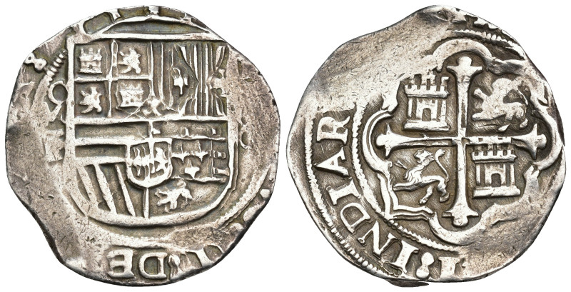FELIPE II. 8 reales. S/F. México. F. AR 27,49 g. 36,6 mm. AC-664. Vanos. MBC.