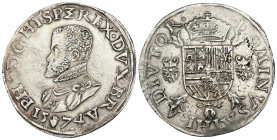 FELIPE II. Escudo felipe. 1574. Amberes. AR 33,68 g. 44,1 mm. Vanhoudt-298AN. Ligera plata agria. MBC+.