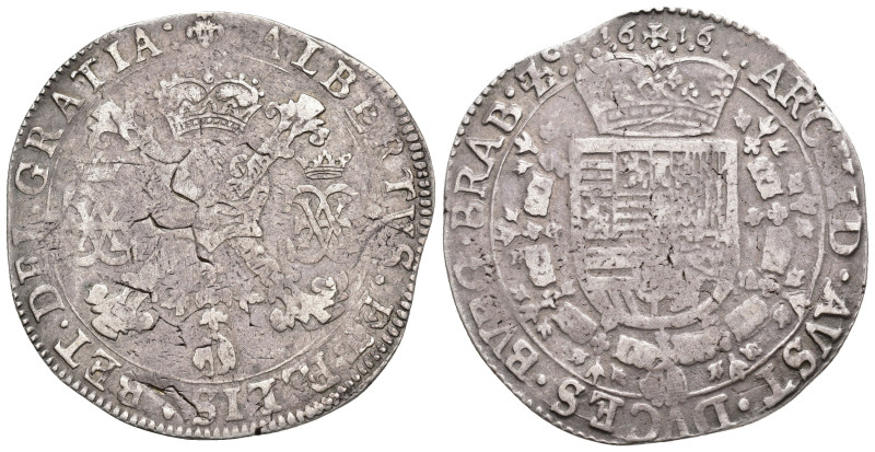 ISABEL Y ALBERTO. Patagón. 1616. Bruselas. AR 27,27 g. 42,3 mm. Vanhoudt-619.BS....