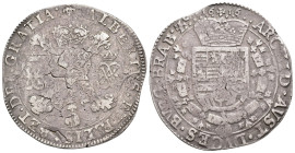 ISABEL Y ALBERTO. Patagón. 1616. Bruselas. AR 27,27 g. 42,3 mm. Vanhoudt-619.BS. Ligera plata agria. BC+/MBC-.