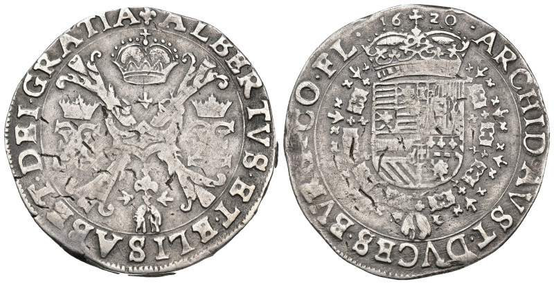 ISABEL Y ALBERTO. Patagón. 1620. Bruselas. AR 27,87 g. 41,5 mm. Vanhoudt-619.BS....